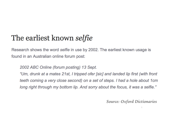The source of 'selfie'